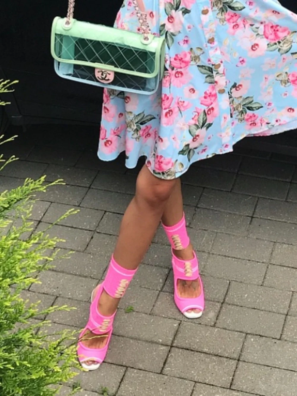 Fendi Pink Mesh Sock Heels – Size 37 – Worn Once